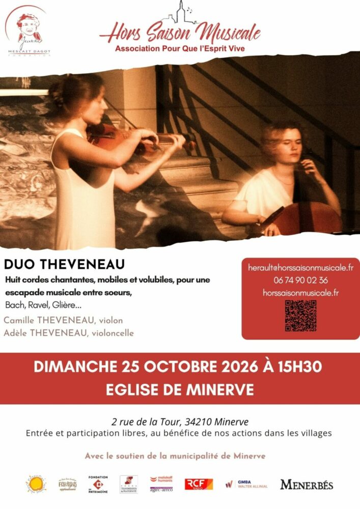 Concert le 25 octobre 2026 à Minerve
